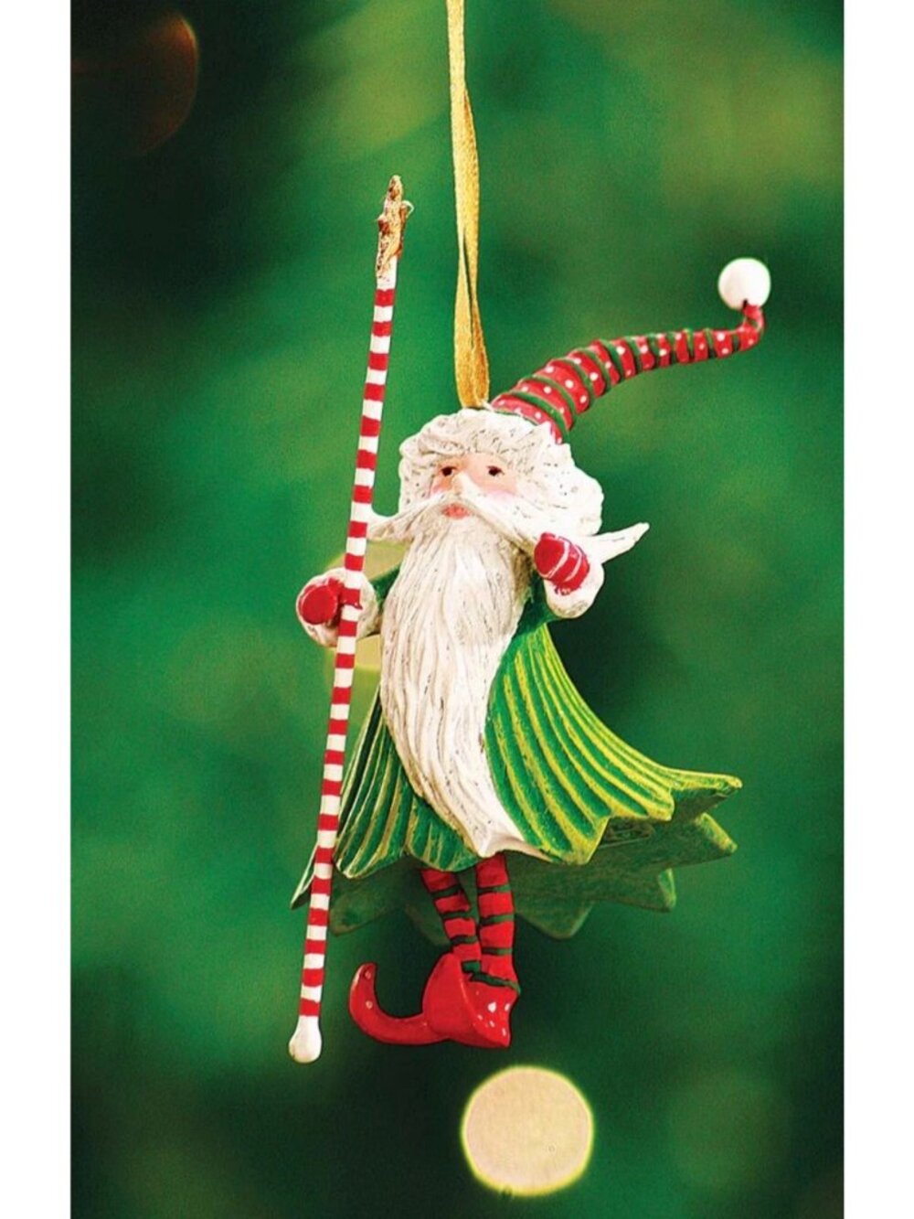 MacKenzie-Childs Patience Brewster  Mini Santa Wizard Christmas Ornament